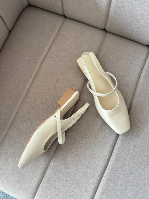 Women Casual Close Toe Sling Slid On Heels